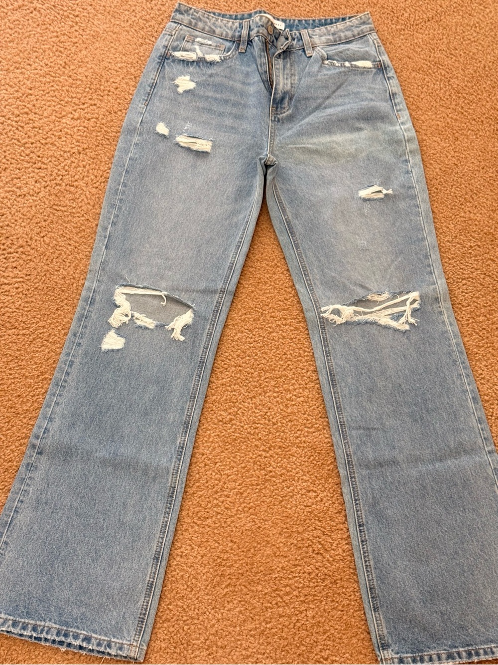 Flying Monkey Light Blue Distressed Flare Jeans